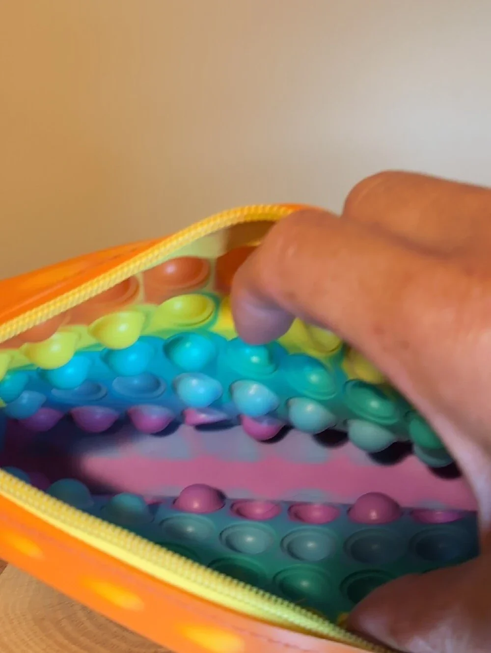 Rainbow Pop-It Zip Sensory Pouch Multicolor Pencil Case Back To School Ready